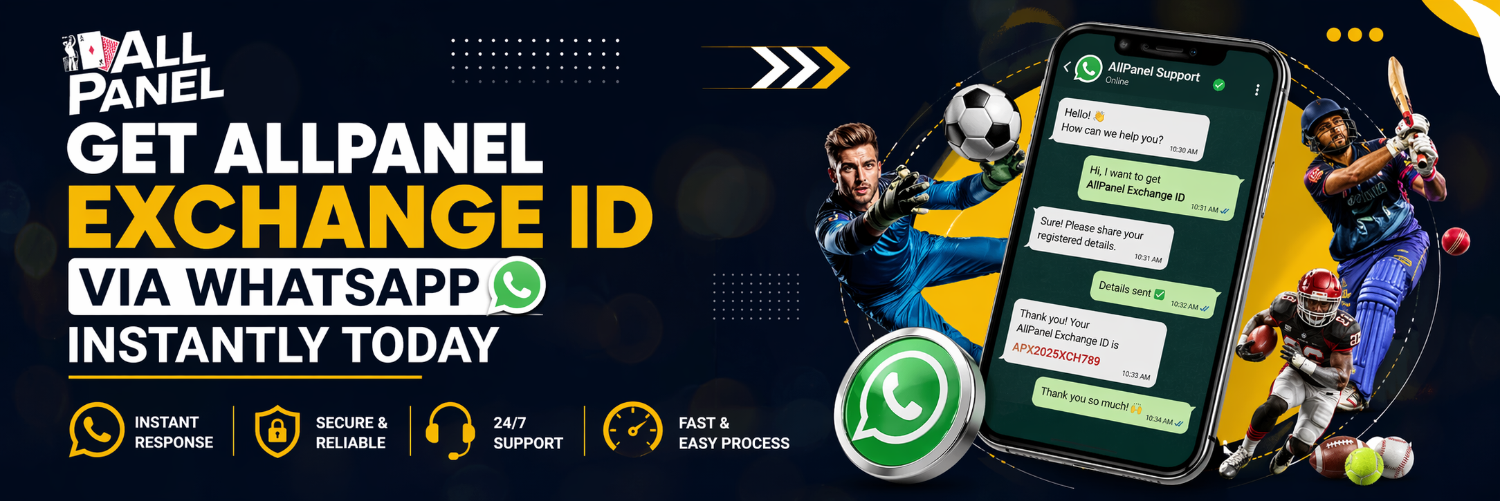 AllPanel Exchange ID via WhatsApp
